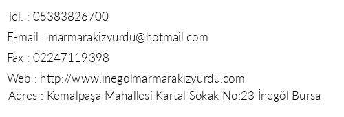 negl zel Marmara Kz renci Yurdu telefon numaralar, faks, e-mail, posta adresi ve iletiim bilgileri